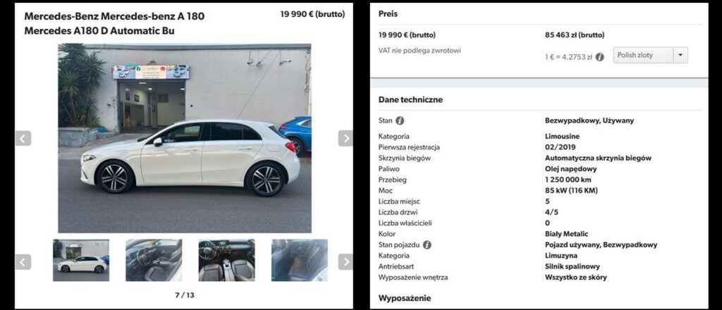 milion kilometrów mercedesem klasy A